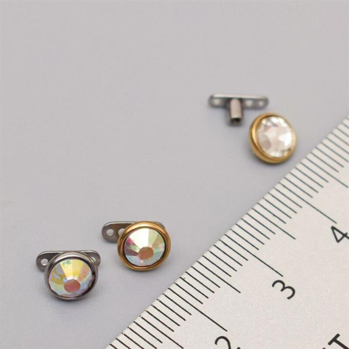 پیرسینگ بدن کد PG400A نقره ای نگین هفت رنگ